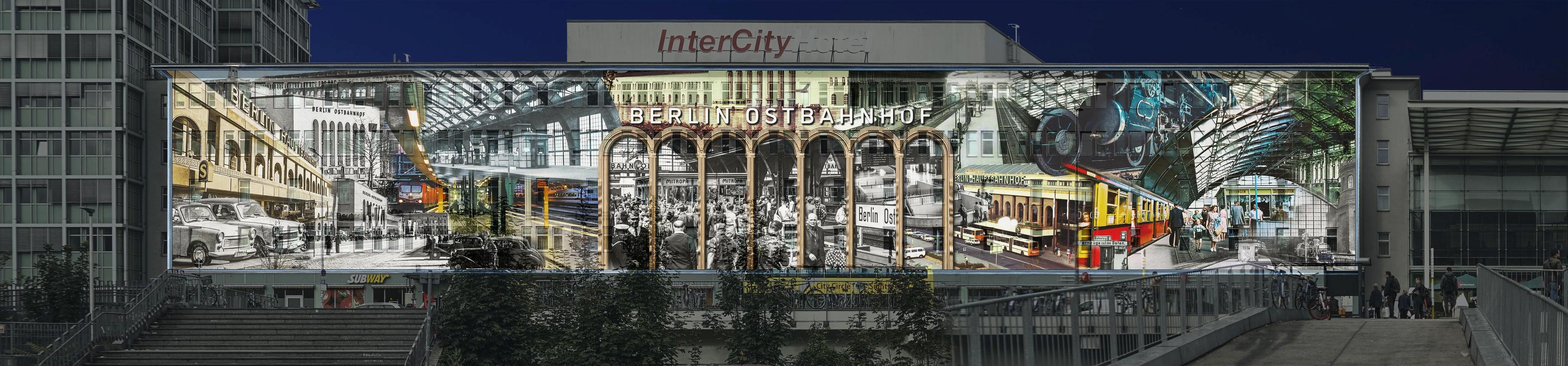 Berliner Ostbahnhof illuminiert