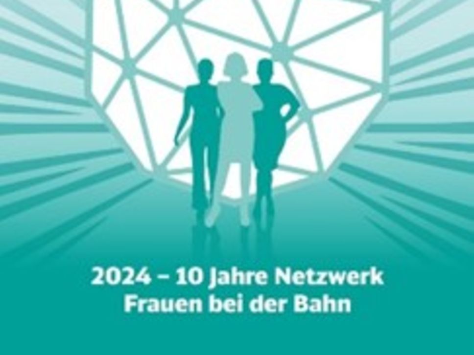 Logo 2024 - 10 Jahre Netzwerk Frauen bei der Bahn