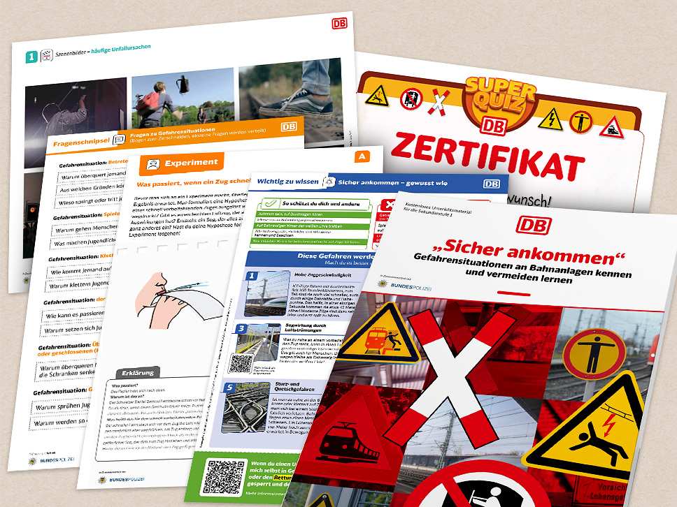 Übersicht von Broschüren für das Thema Sicher ankommen