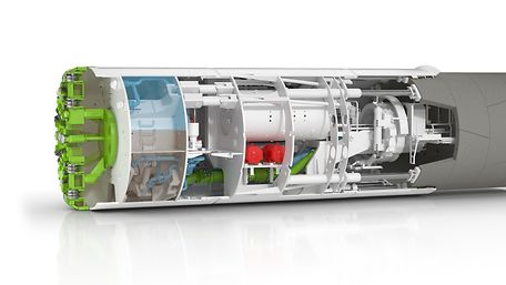 „Tunnelbohrmaschine vom Typ Mixschild von Herrenknecht“.
