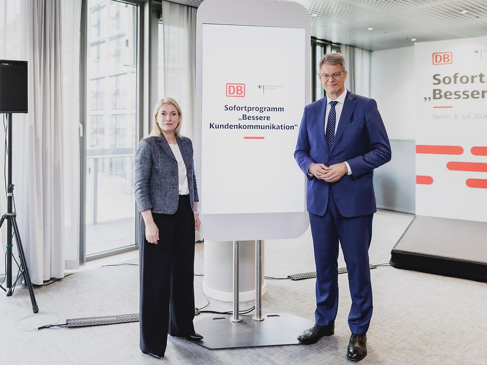 Evelyn Palla, Vorstandsvorsitzende der DB AG und Patrick Schnieder, Verkehrsminister