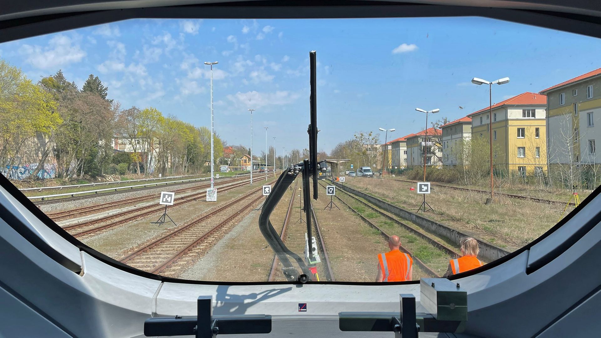 Calibration panels at the tracks for the optical sensors