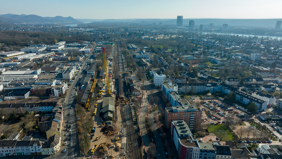 Luftaufnahme Bauarbeiten an der S13